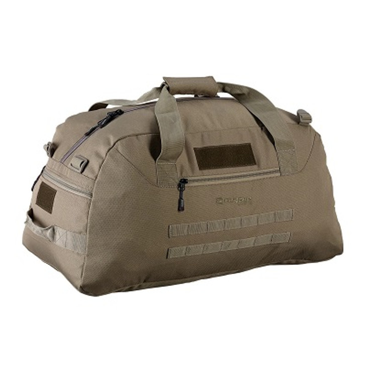 Caribee OPS 65L Duffle Bag Sand Caribee OPS 65L Duffle Bag Sand FeaturesMilitary inspired gear bag / travel bagHeavy duty & reinforced constructionOversized #10 main zip for added strengthLockable zip housings for increased securityTwin external zippered stash poc