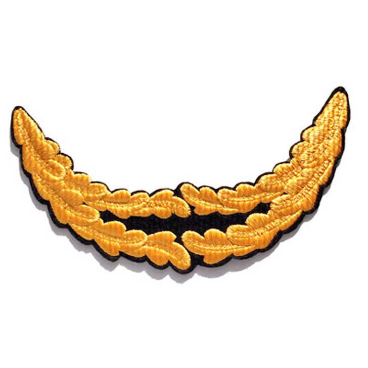 Iron On Double Oak Leaf for Cap Iron On Double Oak Leaf for Cap Order your quality embroidered Senior Officer Double Oak Leaf with a Flock Iron-on backing from the military specialists today. This Double Oak Leaf can be easily added to your cap peak with the Iron-