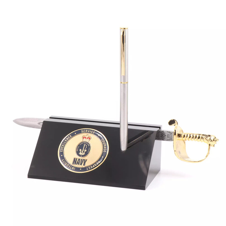 Navy Sword Desk Set Image 0