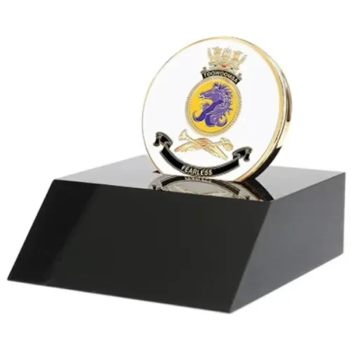 HMAS Toowoomba Medallion In Stand