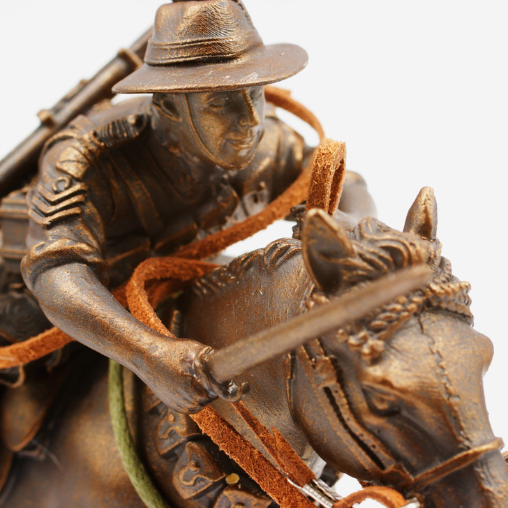 The Charge at Beersheba Light Horse Miniature Figurine This cold cast bronze miniature figurine remembers the charge of 4th Light Horse Brigade at Beersheba on 31 October 1917. Eight hundred men of the 4th and 12th Light Horse regiments charged as a caval