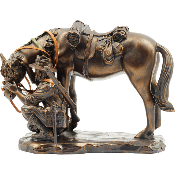 The Walers Mate Light Horse Miniature Figurine The Walers Mate Light Horse Miniature Figurine This cold cast bronze miniature figurine remembers the unique bond between men of the Australian Light Horse and their trusted Australian bred Waler mounts. The Waler was specifically bred for Austral