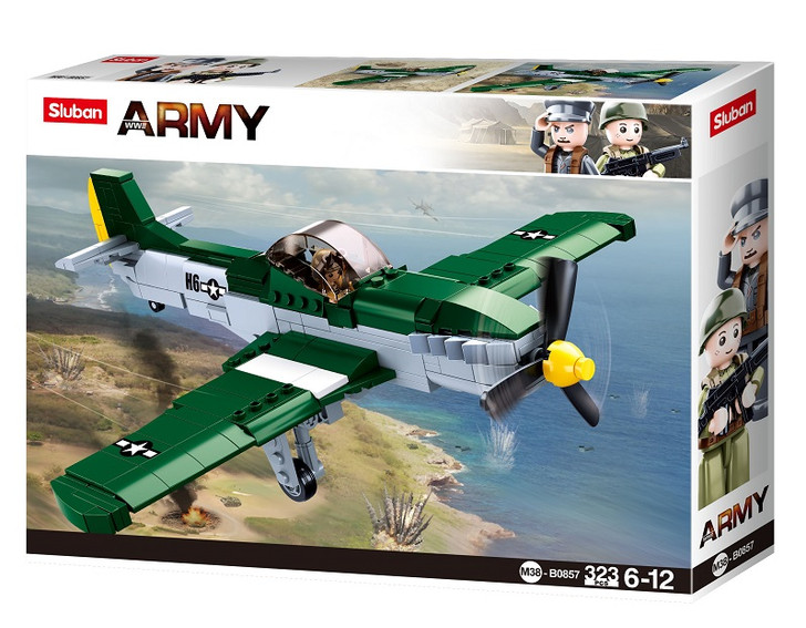 P51D FIGHTER PLANE P51D FIGHTER PLANE The Sluban Blocks WW2 P51D Fighter Plane 323 pcs set is a great set for fun with the whole family. Fully compatible with bricks of other leading brands, this set is a fantastic gift or collectable! Th