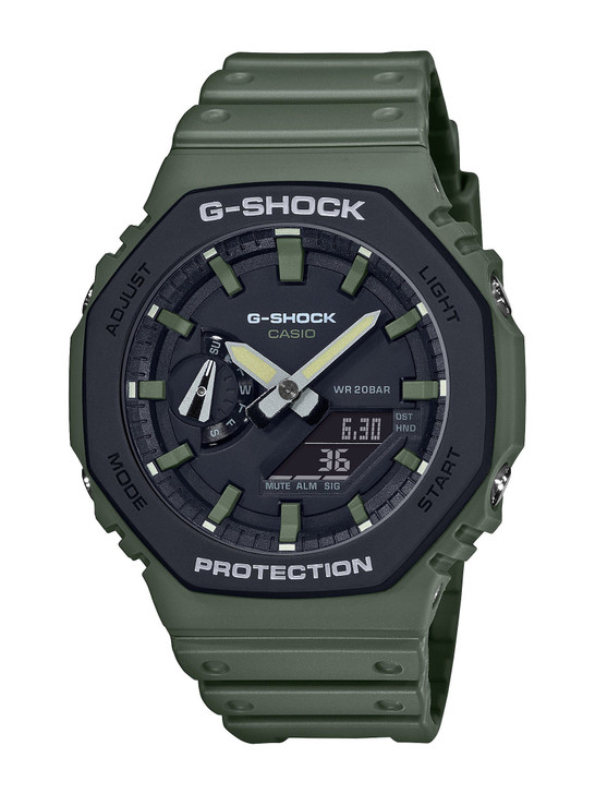 Casio G-Shock GA2110SU-3A - Army Green Casio G-Shock GA2110SU-3A - Army Green GA2110SU-3A Introducing new Utility Color additions to GA-2100 thin, analog-digital combination line up from G-Shock, the watch brand that is constantly setting new standards for unmatched timekeeping