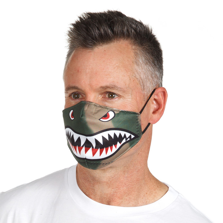 Face Mask - Curtiss P-40 Tiger Teeth Face Mask - Curtiss P-40 Tiger Teeth CONTACT GEAR AUSTRALIA THREE PLY FACE MASKS These soft comfortable 3 ply face masks are manufactured from three layers of fabric and feature adjustable easy-wear elastic loops. Protect yourself and yo