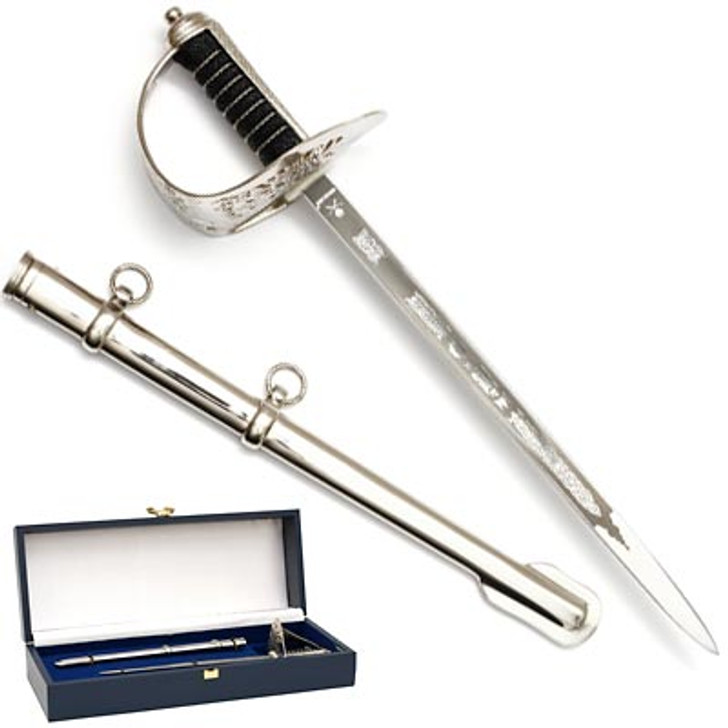 Windlass Miniature Infantry Sword with Nickel Scabbard (Queens Cypher) Infantry Sword Miniature with Nickel Scabbard in box (Windla Known as a "large miniature", this detailed replica comes in a presentation box with a nickel-plated steel scabbard for full dress occasions, order now from the military specialists. In use since its