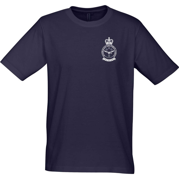 AAFC Adult Tee Navy AAFC Adult Tee Navy Australian Air Force Cadet (AAFC) Adult Tee Navy order now from the military specialists. 190gm 100% Combed Cotton printed with the AAFC Crest. Specifications: Materials: 190gm 100% Combed Cotton Colo