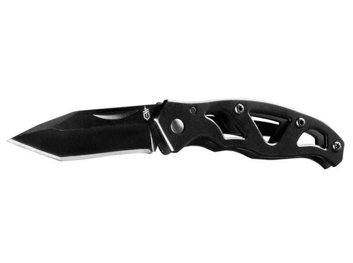 Gerber - Paraframe Mini Tanto Black Gerber - Paraframe Mini Tanto Black This lightweight everyday carry knife has an open frame that is the ultimate in minimalist design. Easy to clean, carry, and open, the Paraframe is an effortless addition to your pocket or belt clip.