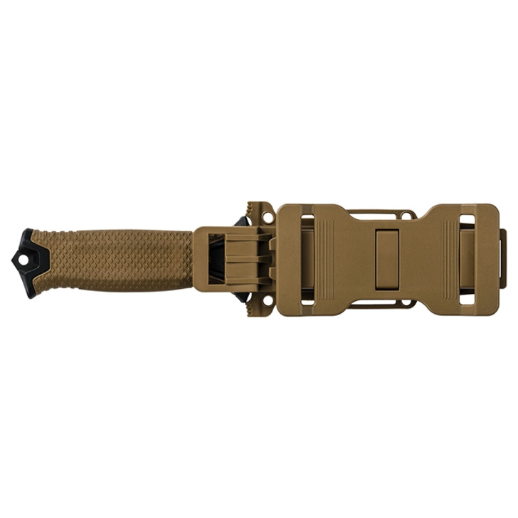 Gerber Strongarm - Fine Edge - Coyote Gerber Strongarm - Fine Edge - Coyote With a full tang, 420HC steel blade and rubberized diamond-texture grip, this is a knife you can rely on. The MOLLE-compatible multi-mount sheath system offers optimal customization, keeping your knif