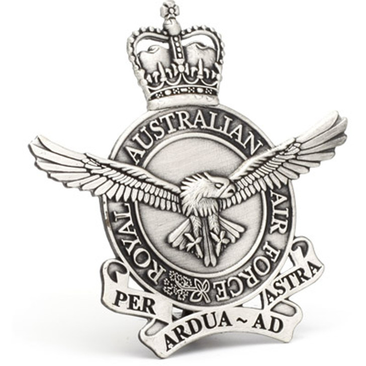 Air Force Hat Badge Air Force Hat Badge Quality Air Force Hat Badge, order now from the military specialists.  This 60mm wide hat badge representation of the Air Force crest is the perfect addition to your favourite hat, bag or maybe as par