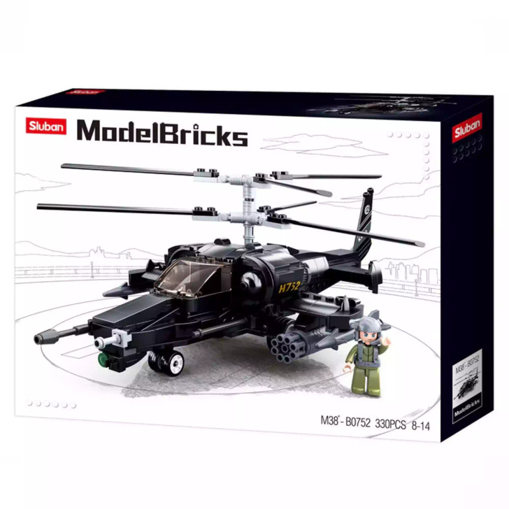 Bricks Ka-50 Black Shark Helicopter 330 Pcs Image 0
