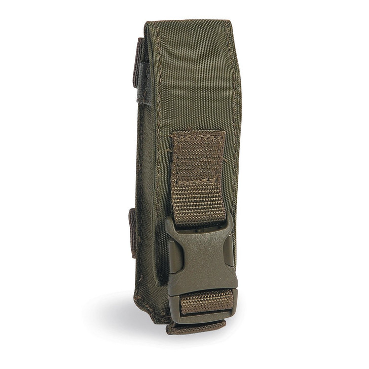 TT Tool Pocket #XS (olive) Tasmanian Tiger Tool Pocket XS - Olive PRODUCT DESCRIPTION Flap locked with quick-release buckle Can be carried horizontally or vertically MOLLE system Needs one MOLLE look Measurements: 10 x 3 x 1,5 cm Weight: 35 g Fabric 1: CORDURA® 700