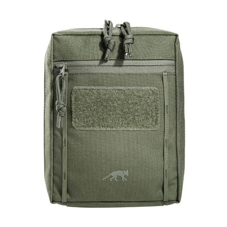 TT Tac Pouch 6.1 (olive) 1Tasmanian Tiger TAC Pouch 6.1-Olive Accessory pouch with a large opening and the MOLLE reverse system. The inside features MOLLE hook-and-loop, a mesh pocket and elastic loops. FEATURES: New smart design Extra wide zipped opening Zip co