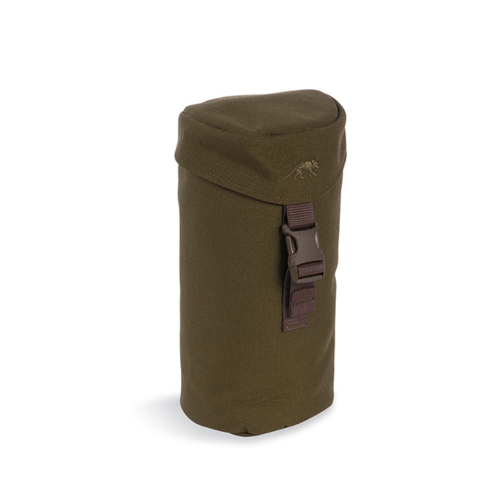 TT Bottle Holder (olive) Tasmanian Tiger Bottle Holder 1L-Olive MOLLE system pouch designed to hold a 1 liter drinking bottle. FEATURES: Lid locked with quick-release buckle With 0.19in/5mm insulating foam MOLLE System Requires 2 MOLLE loops Weight: 110 Dimentions