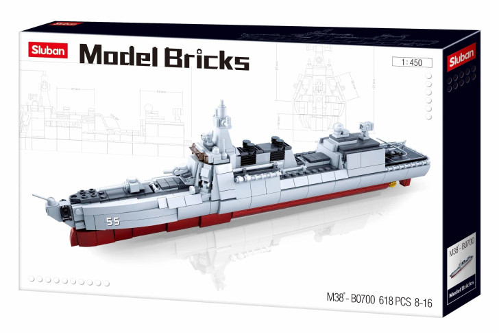 Model Bricks Destroyer Scale 1:450 617 Pcs