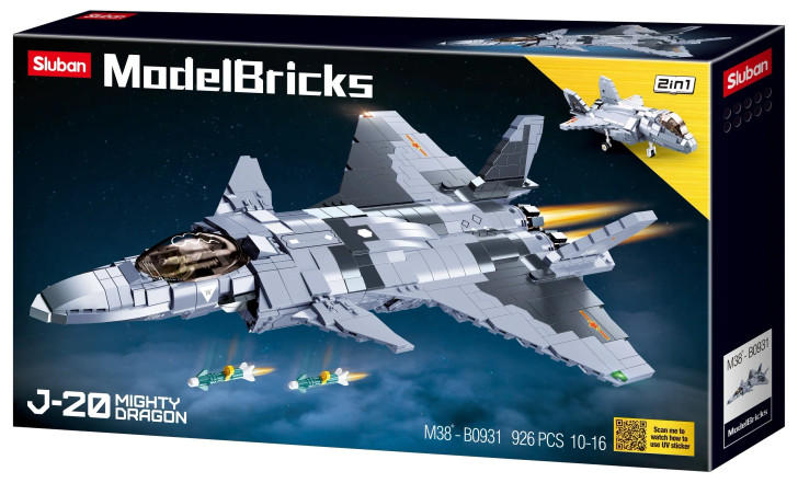 Model Bricks J-20 Mighty Dragon Fighter 926 Pcs Model Bricks J-20 Mighty Dragon Fighter 926 Pcs