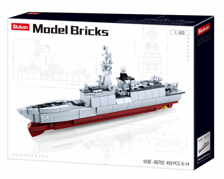 Model Bricks Frigate 054A Scale 1:450 457 Pcs