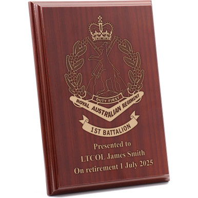 1st Battalion, Royal Australian Regiment Omega Timber Award | Engraved ...