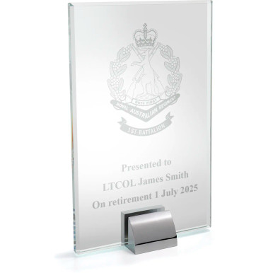 1st Battalion, Royal RAR Alpha Glass Award | Engraved Plaque - Army Shop