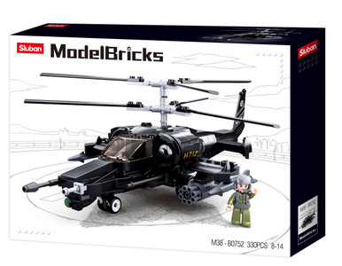 Bricks Ka-50 Black Shark Helicopter 330 Pcs - Military Shop