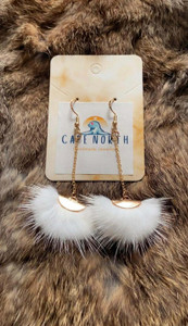Natural Mink Fur Dangle Earrings