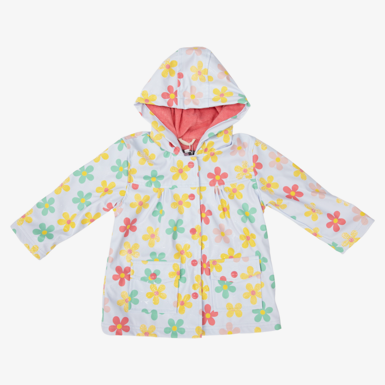 Colour Changing Raincoat Flowers Light Blue - B'town Kids