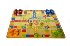 Tooky Toy Gioco In Legno 2 In 1: Scala E Serpenti + Ludo - Gioco Da Tavolo Educativo Per Bambini, Multicolore - TY848 - 2