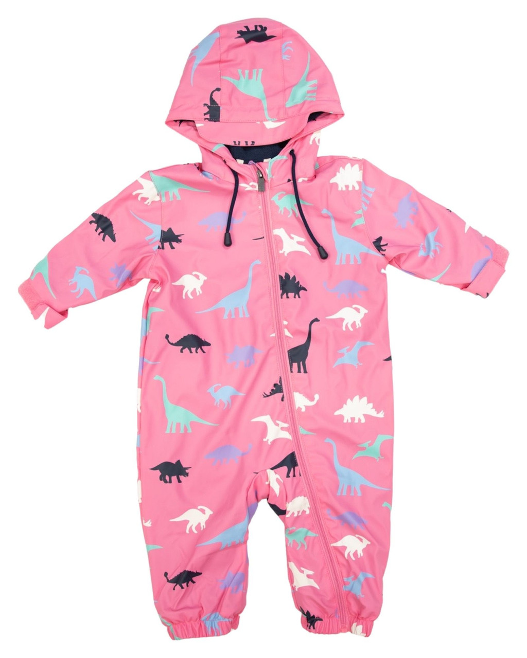 Dino Colour Change Rainsuit Pink B'town Kids