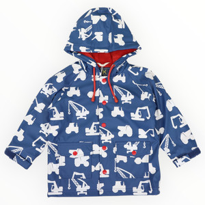 Colour Change Construction Terry Lined Raincoat Navy