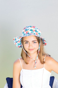 Elsie Wide Brim Hat Hibiscus