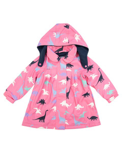 Dino Colour Change Raincoat - Pink
