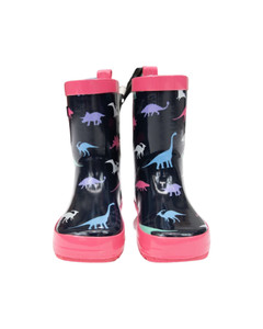 Girl Dino Gumboot - Pink/Navy Girl Dino Gumboot - Pink/Navy