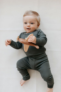 Organic Cotton Modal Elastane Bodysuit Smoke