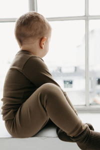 Organic Cotton Fine Rib Legging Pecan Organic Cotton Fine Rib Legging Pecan