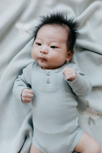 Organic Cotton Modal Elastane Rib Bodysuit Mineral