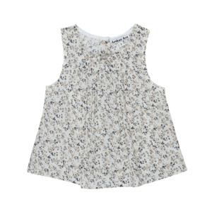 Arthur Ave Neutral Love Floral Pleat Top and Frilly Bottoms Set