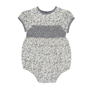 Arthur Ave Neutral Love Floral Smock Playsuit Arthur Ave Neutral Love Floral Smock Playsuit