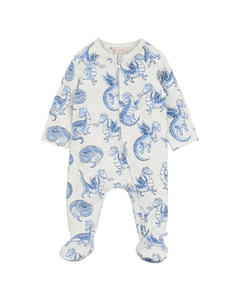 Dragon Print Long Sleeve Zip Onesie Dragon Print Long Sleeve Zip Onesie