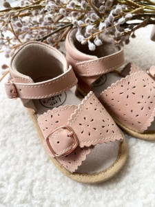 Leather Buckle Sandal - Pink Leather Buckle Sandal - Pink