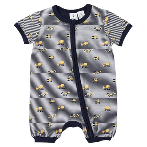 Trucks and Diggers Short Sleeve Romper - Navy Trucks and Diggers Short Sleeve Romper - Navy