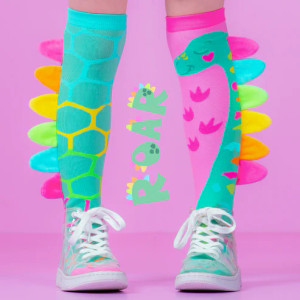 Pink Dino Roar Knee High Socks Pink Dino Roar Knee High Socks