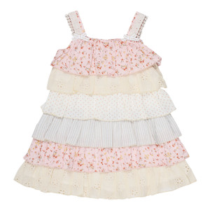 Peach Rose & Butter Cream Layered Dress Peach Rose & Butter Cream Layered Dress