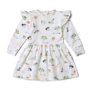 Organic Long Sleeve Dress - Dog Park Organic Long Sleeve Dress - Dog Park