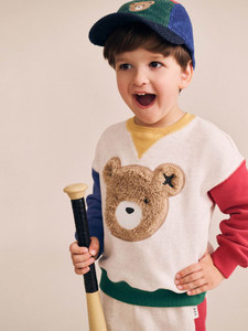 FURRY HUXBEAR COLOUR BLOCK SWEATSHIRT