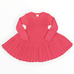 Rib Knit Swing Dress - Coral
