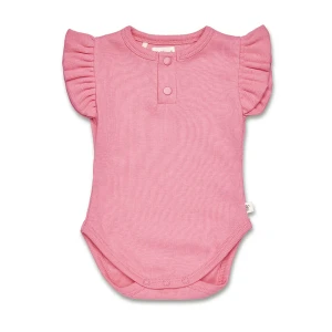 Candy Rib Short Sleeve Organic Bodysuit with Frill
