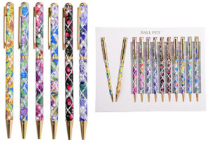 Diamond Cut Floral Ball Pen