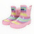 Glitter Rainbow Short Gumboot - Pink