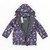 Farm Machine Print Fleece Lined Raincoat Navy