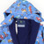 Farm Machine Print Fleece Lined Raincoat Blue